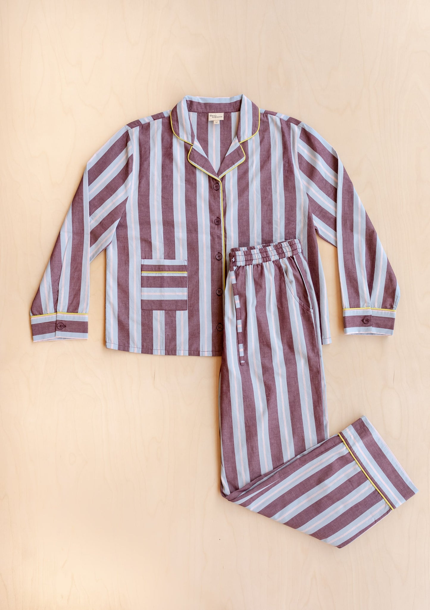 TBCo × Glassette Cotton Pyjamas - Berry Stripe