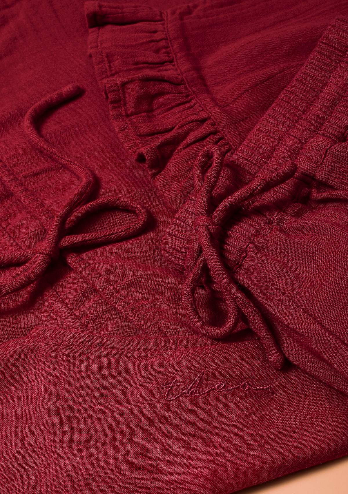 Ankle Grazer Cotton Pyjama Set - Red Ruffle