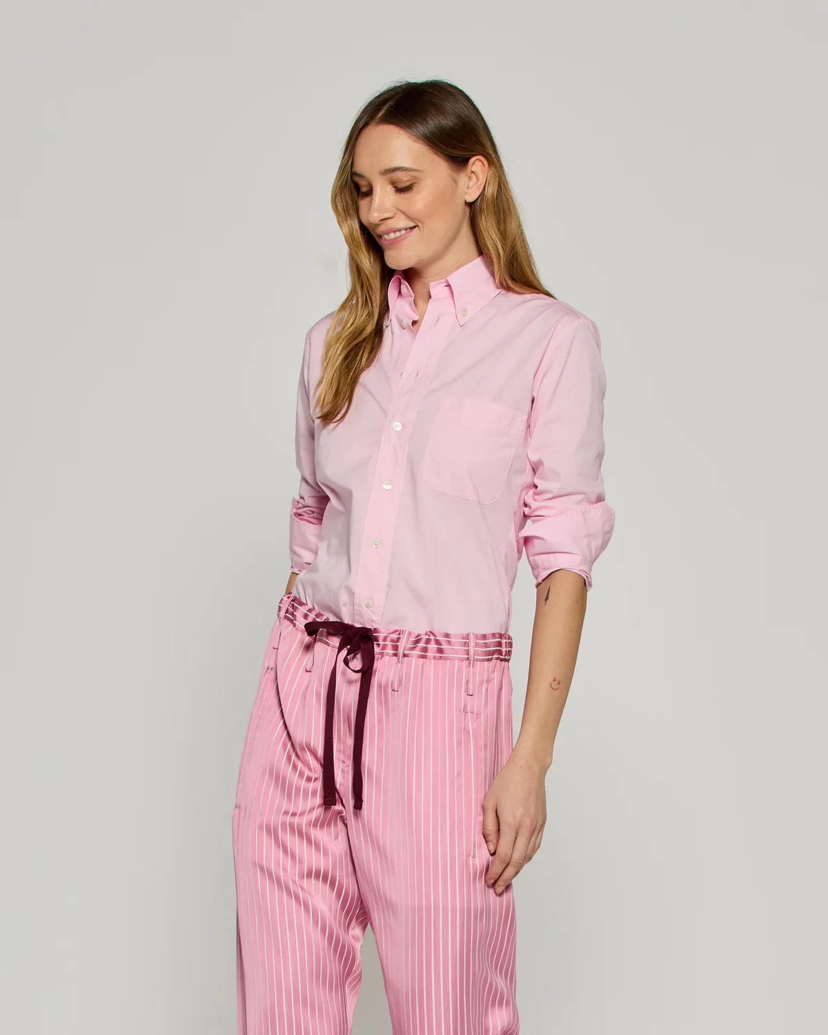 Johnny Fitted Shirt - Pale Pink