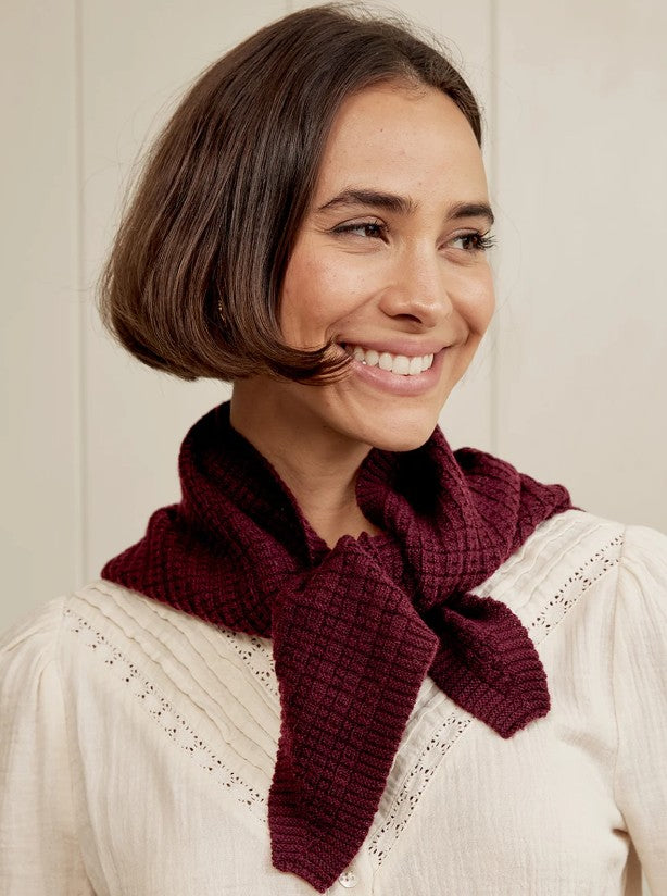 Merino Wool Tie Neck Scarf - Wine