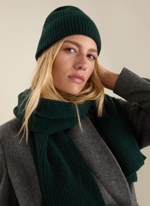 Alina Recycled Wool Scarf - Forest Green