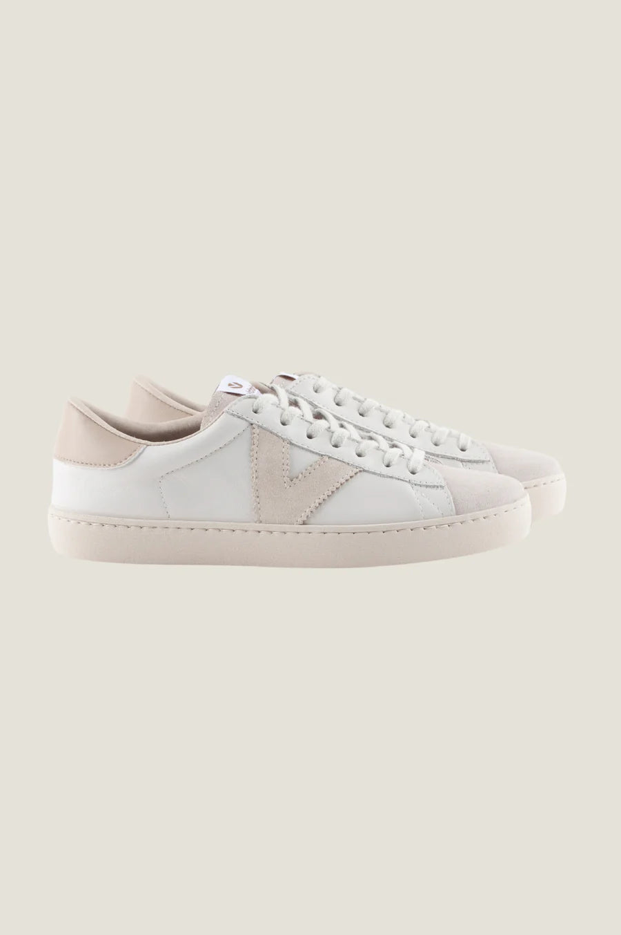 VICTORIA Berlin Low Top Trainer - White/Taupe