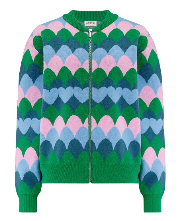 Solana Knitted Bomber - Heart Scallop