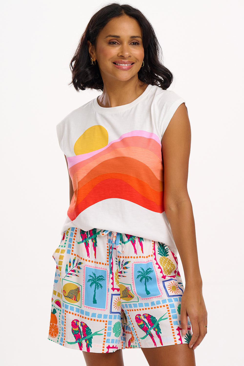 Patty Shorts - Off-White, Jungle Tile