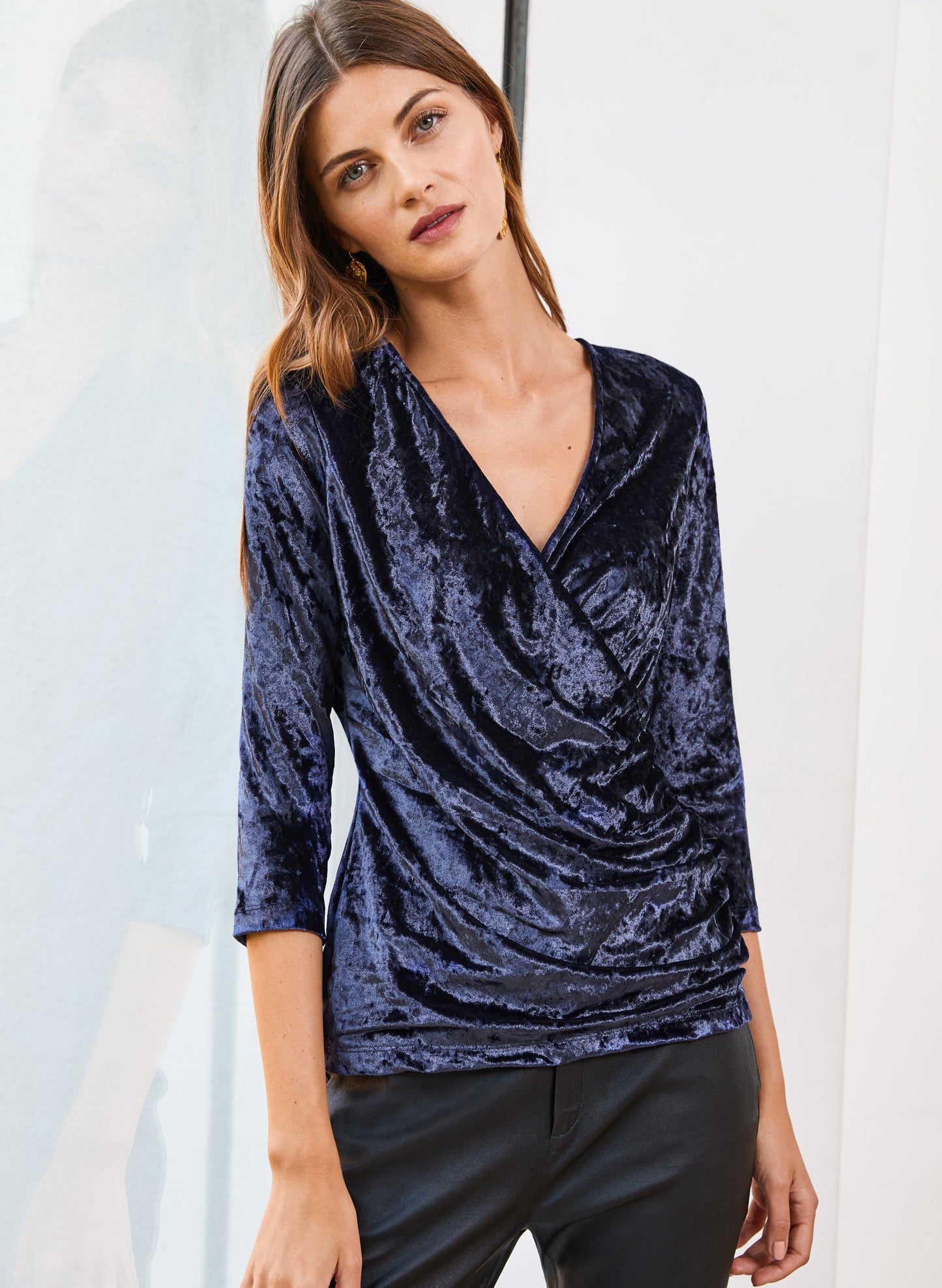 Verity Wrap Top French Navy