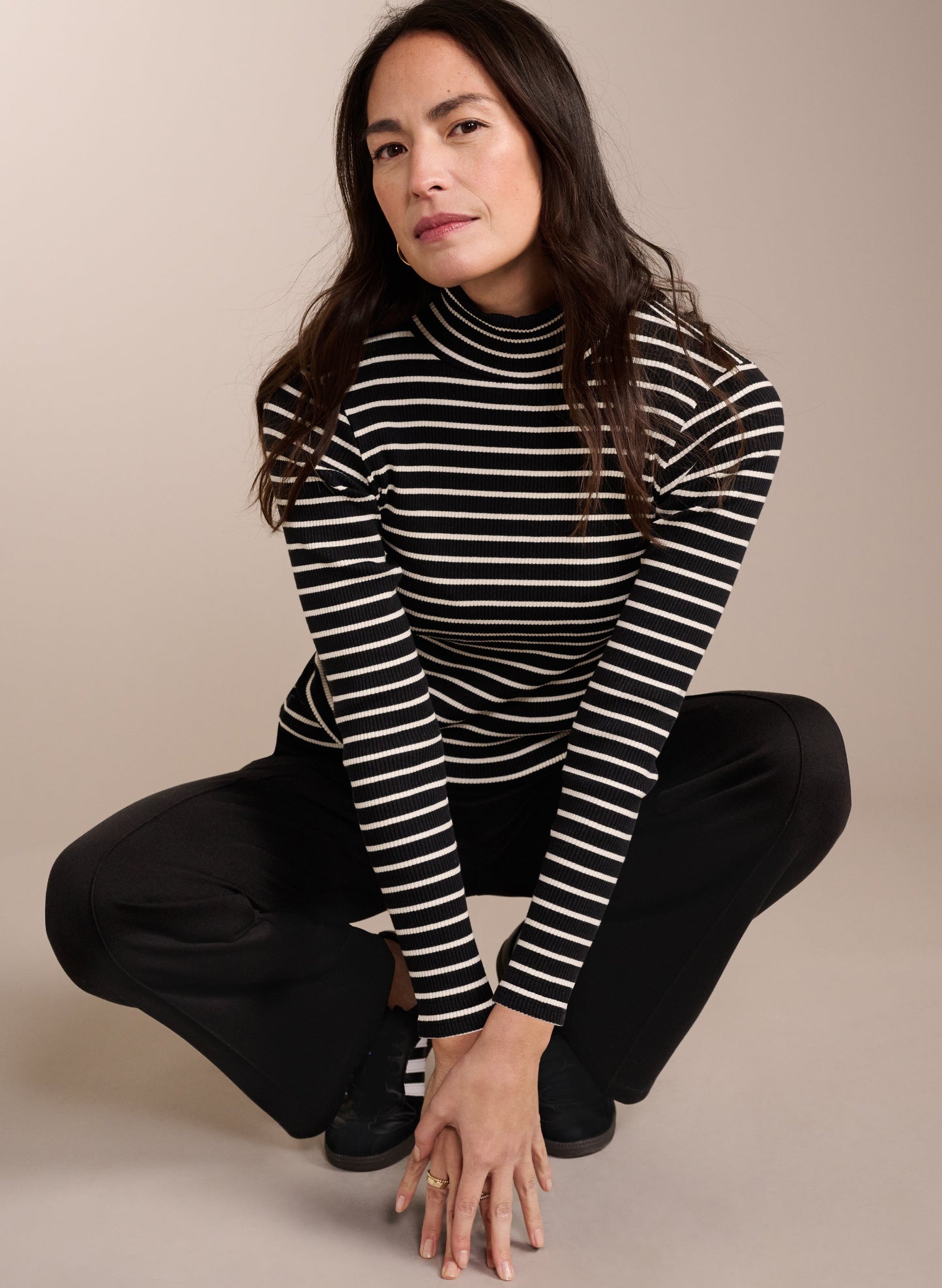 Vera Organic Cotton Top / Caviar Black & Soft White