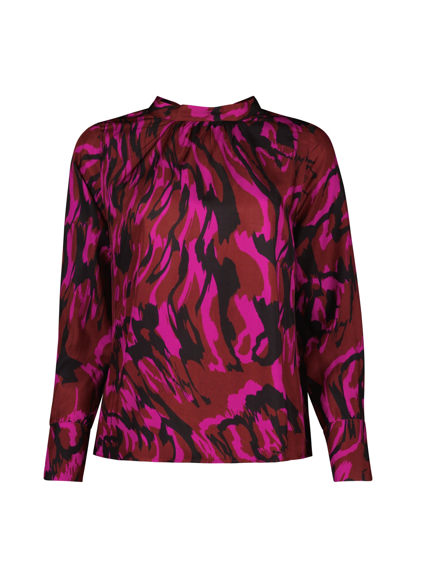 Linda Satin Top Magenta Swirl