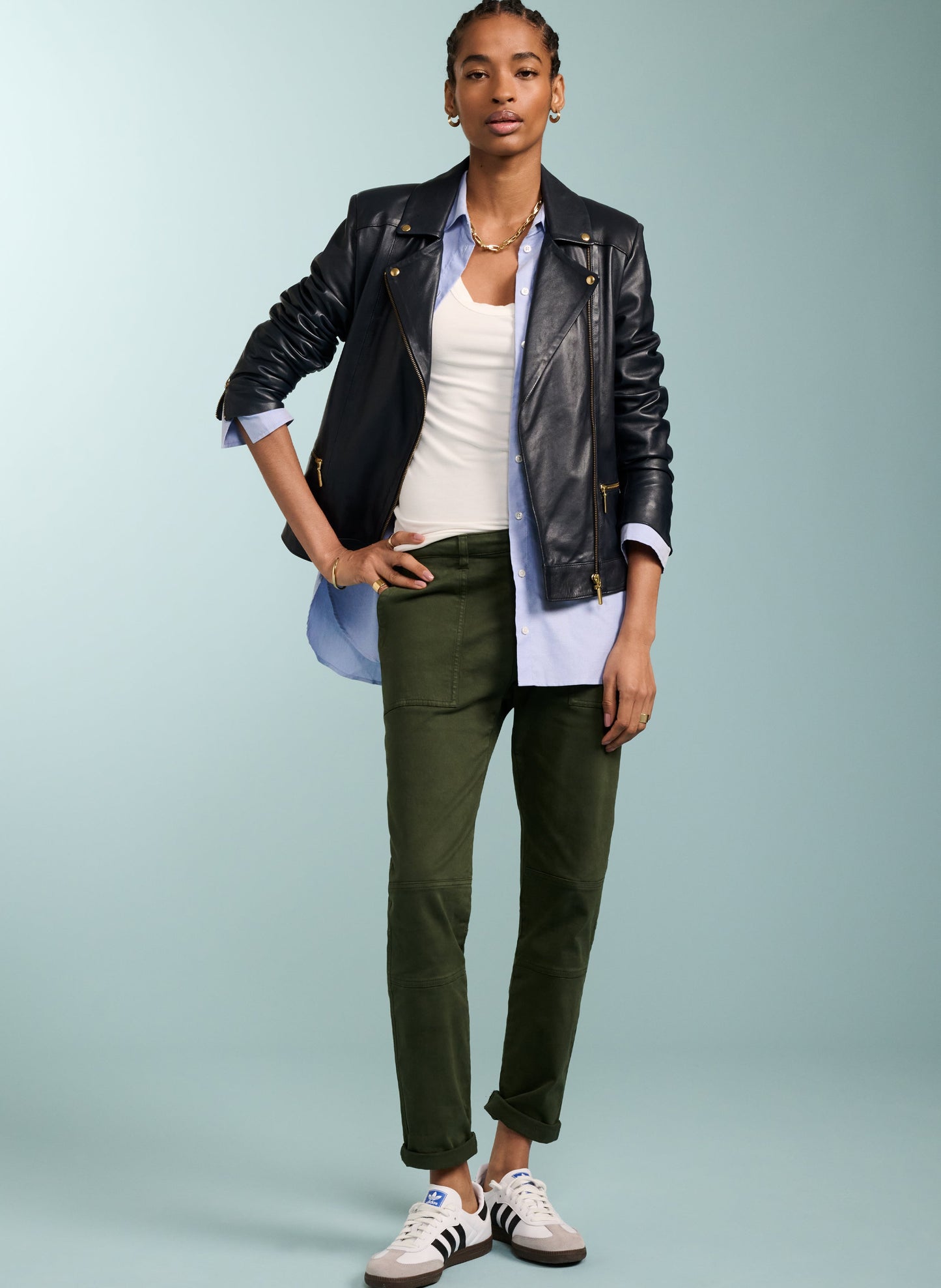 Oralie Organic Cotton Cargo Pant / Deep Khaki
