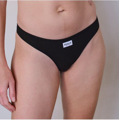 RENUE Tencel Ribbed Thong - Black