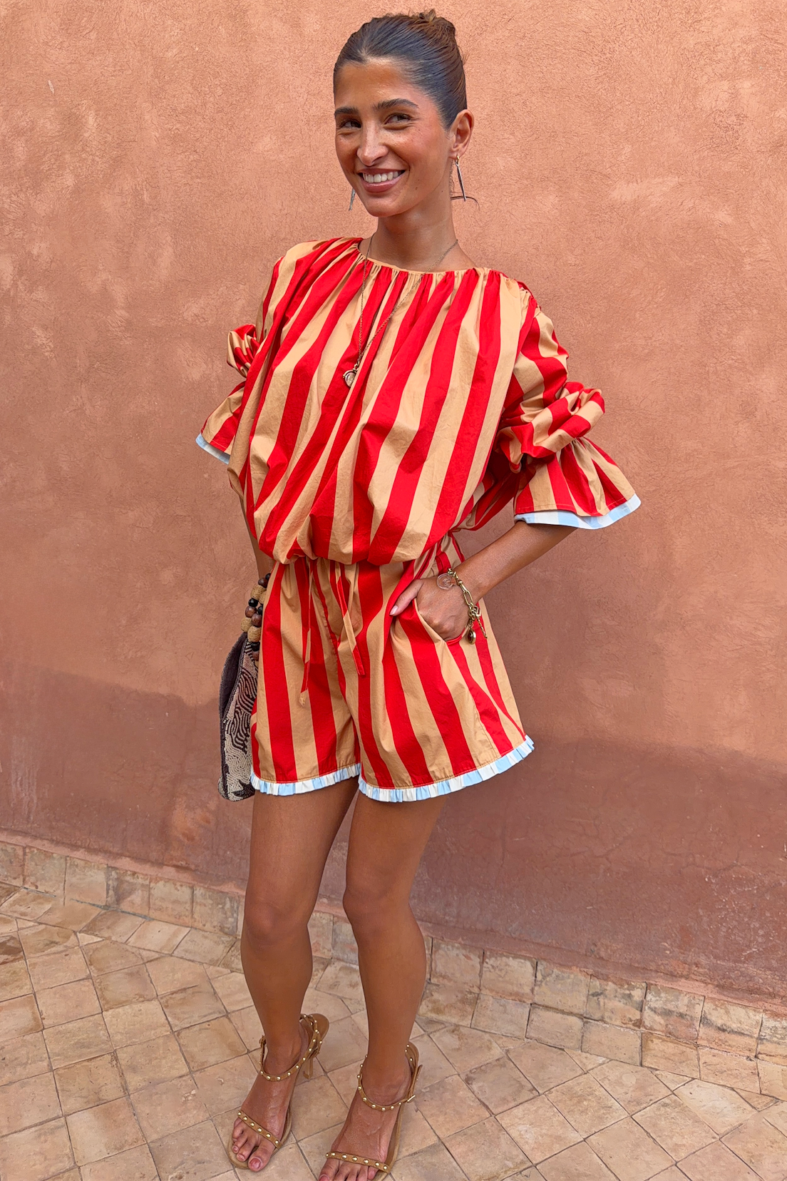 Tomato Stripe Blouse