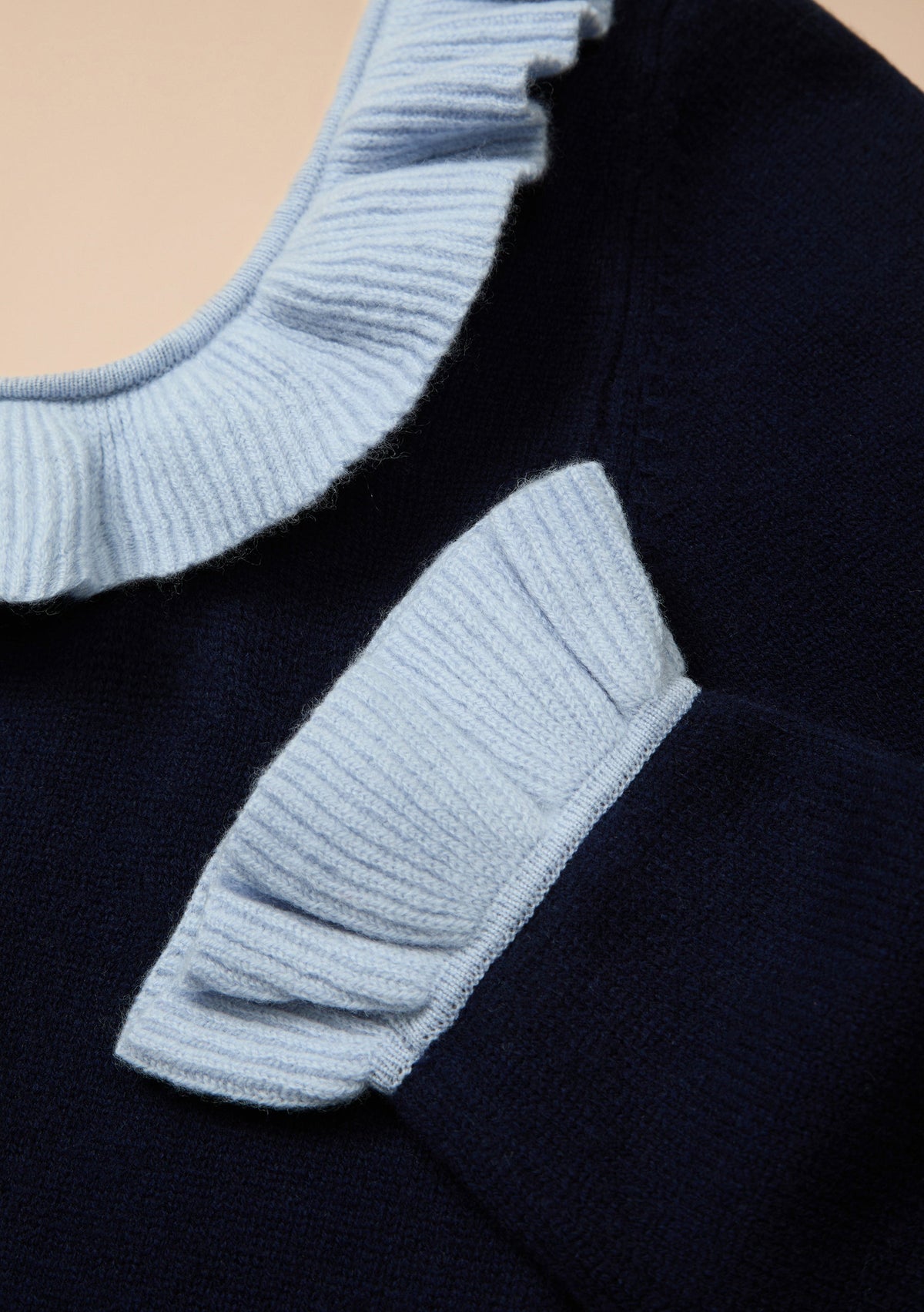 TBCo x Liu Merino Wool Ruffle Jumper - Navy