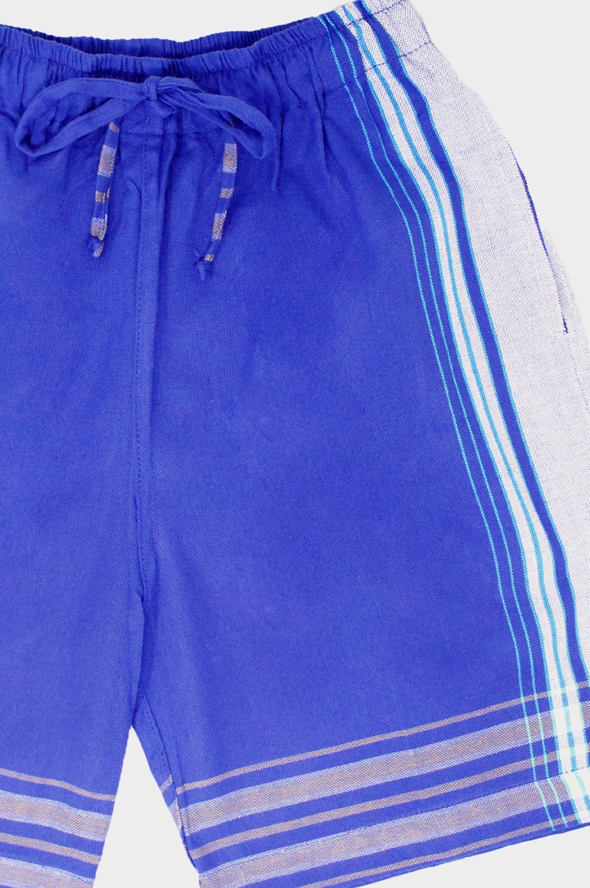Sustainable Kikoy Beach Shorts - Cobalt Blue