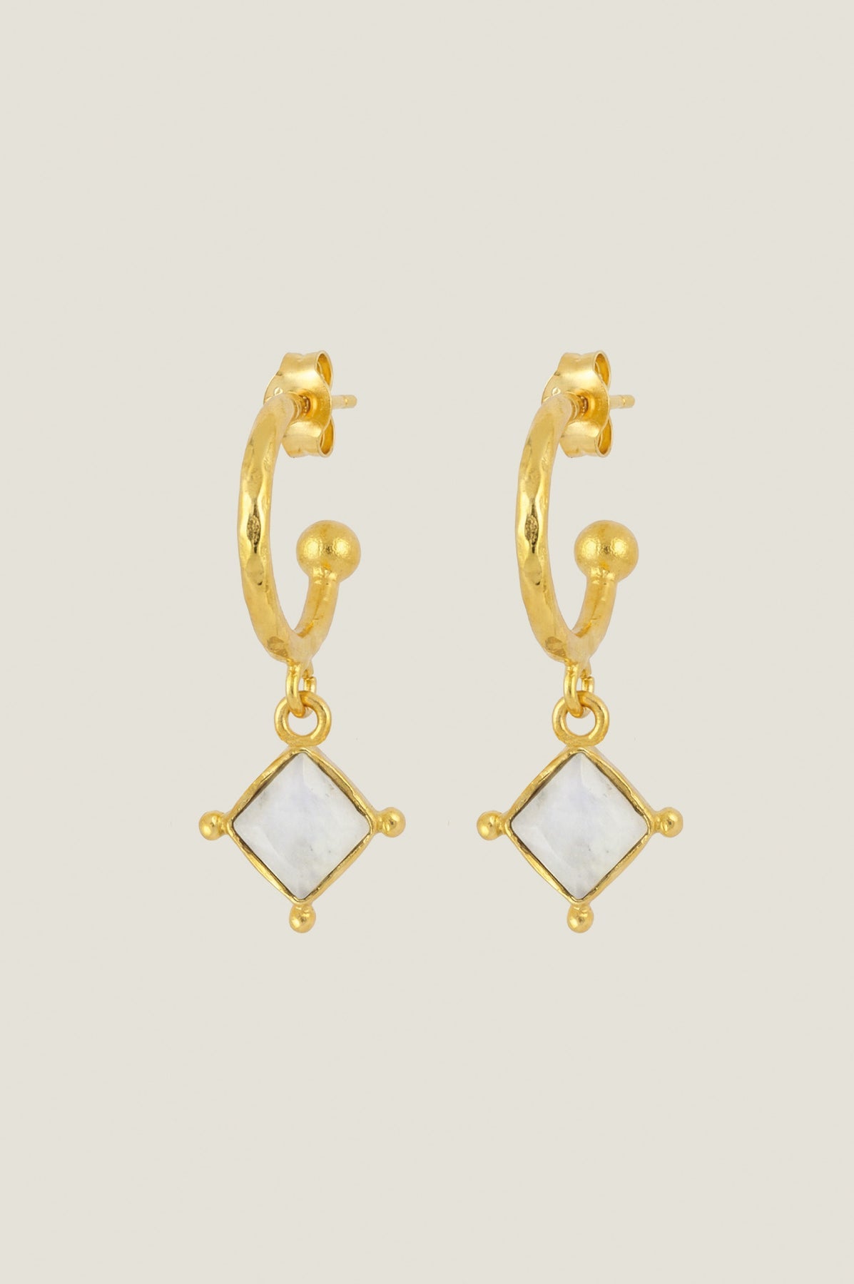 Lyra Earrings - Gold/White