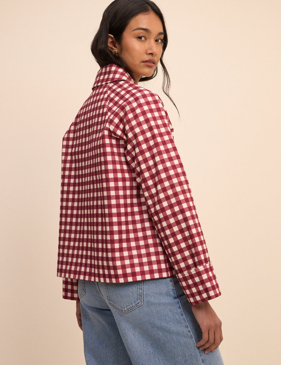 Red Gingham Oyanti Swing Jacket