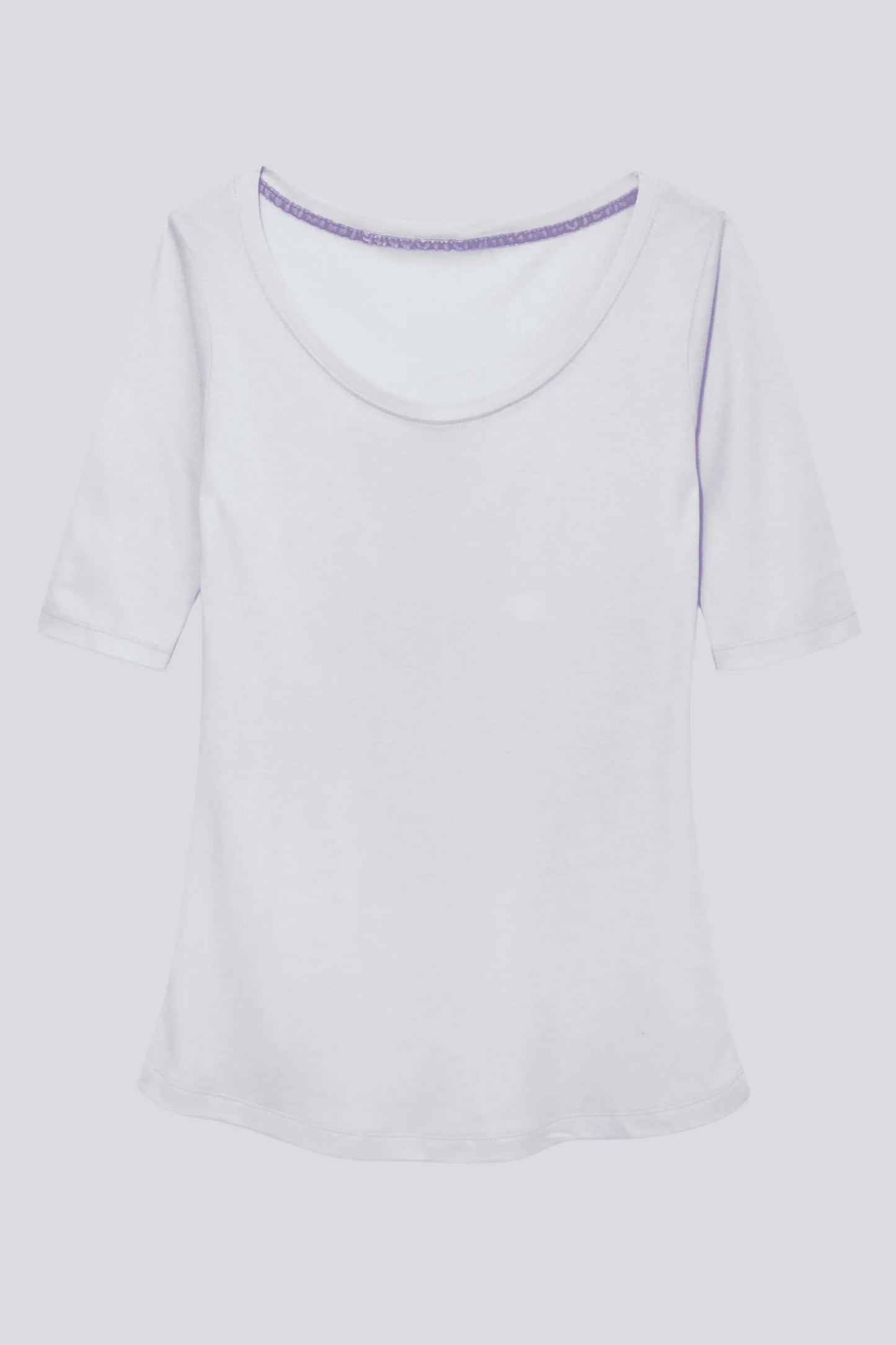 Half Sleeve Scoop Neck T-Shirt Light Grey