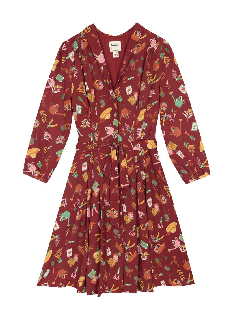 Barbara Garden Print Button-Through Dress