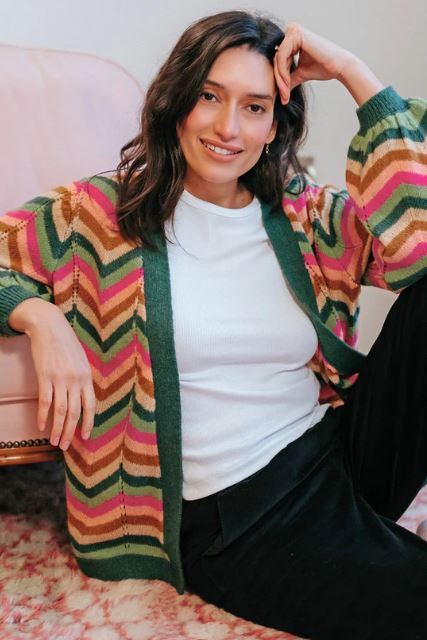 Bella Cardigan - Multi, Autumn Chevron