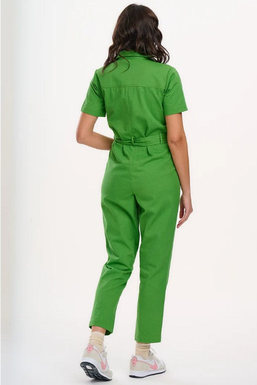 Billy Boilersuit - Green, Rainbow Flowers