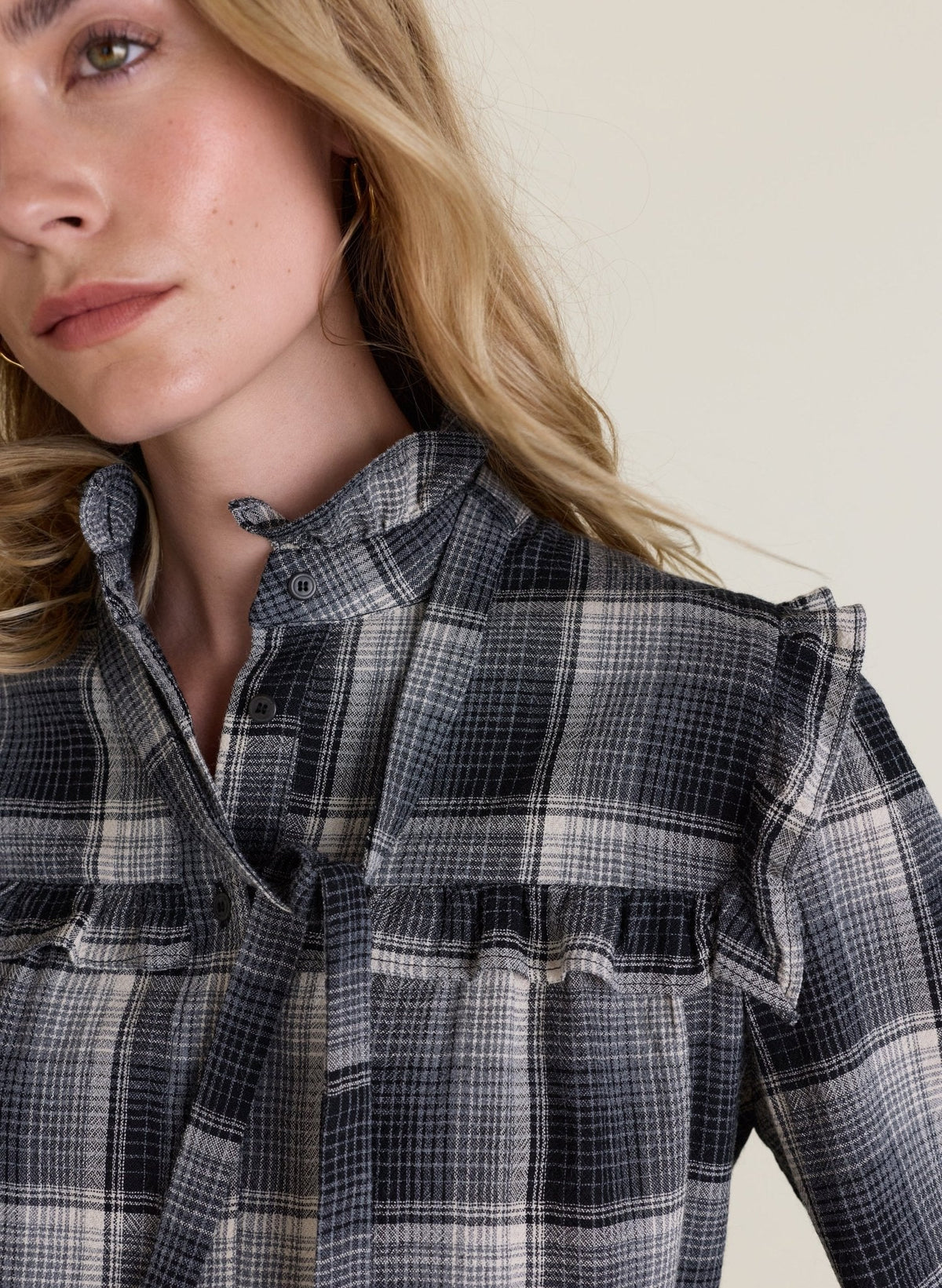 Cara Blouse - Grey Check