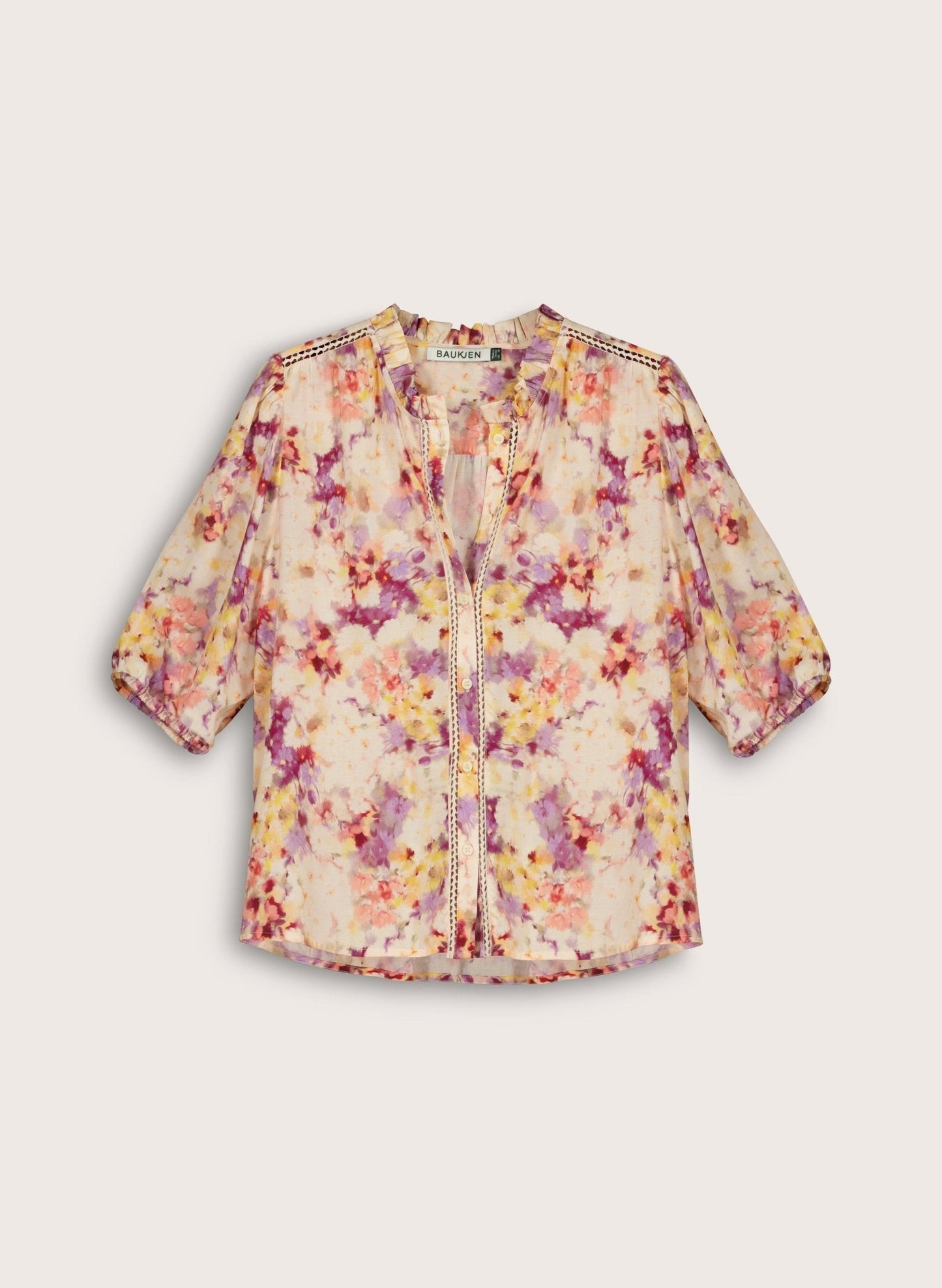 Celia Printed Blouse - Violet Watercolour Floral