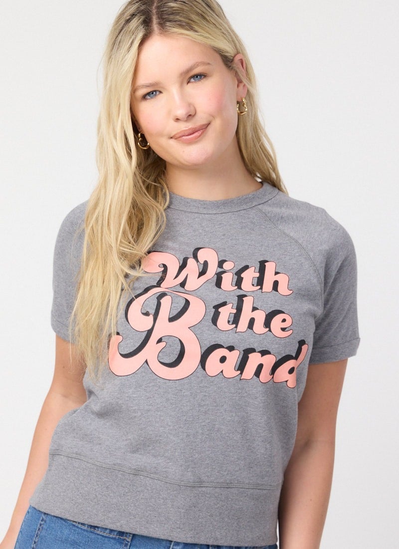 Cyndi With The Band Short SleeveSweatshirt - Sustainable Organic Cotton Grey