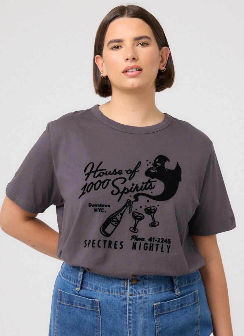 Egon House Of Spirits Graphic Tee - Sustainable Organic Cotton Grey