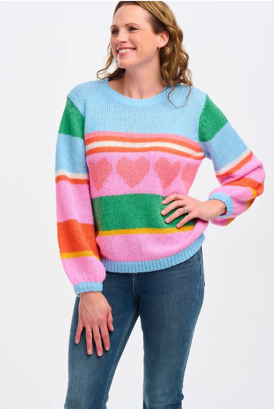 Essie Jumper - Multi, Love Heart Stripes