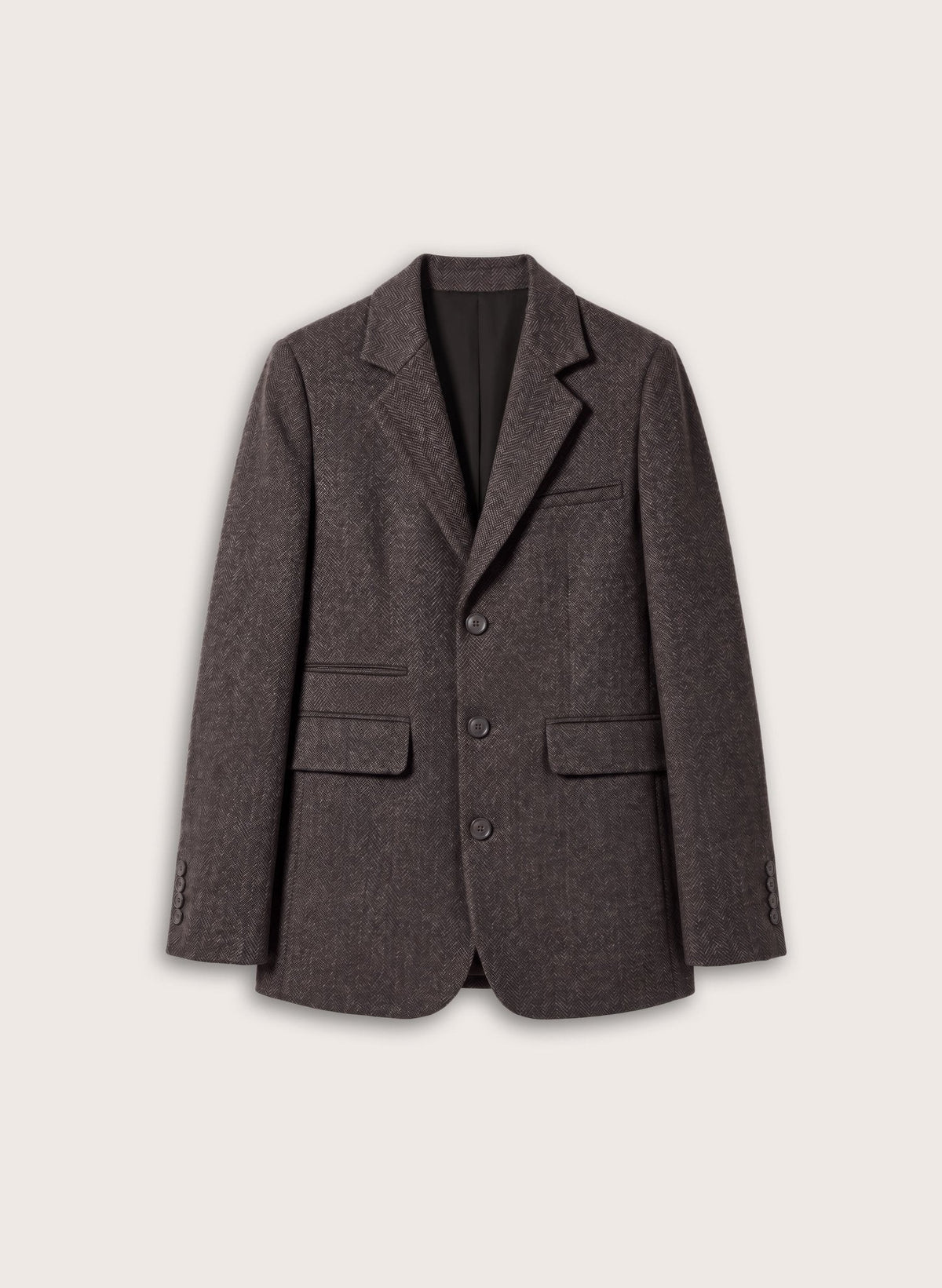 Georgie Oversized Blazer - Brown & Grey Herringbone