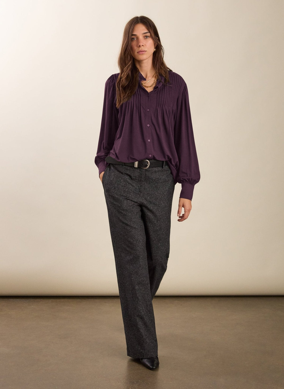Imken Long Sleeve Blouse / Plum