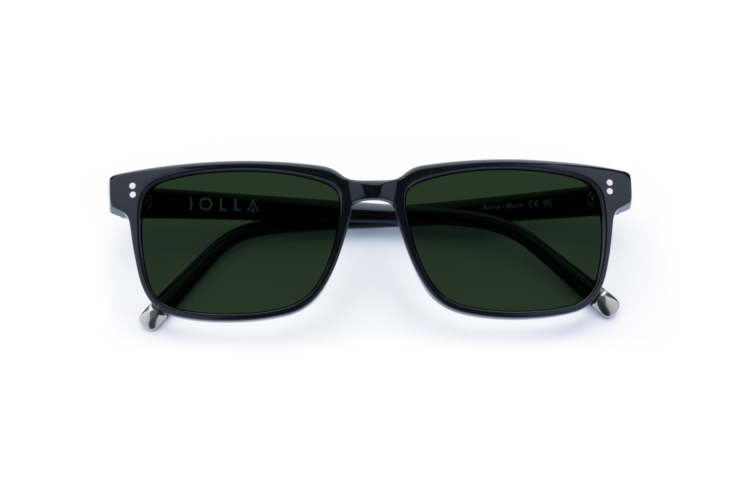 Burns Sunglasses - Black with Classic Green Lenses