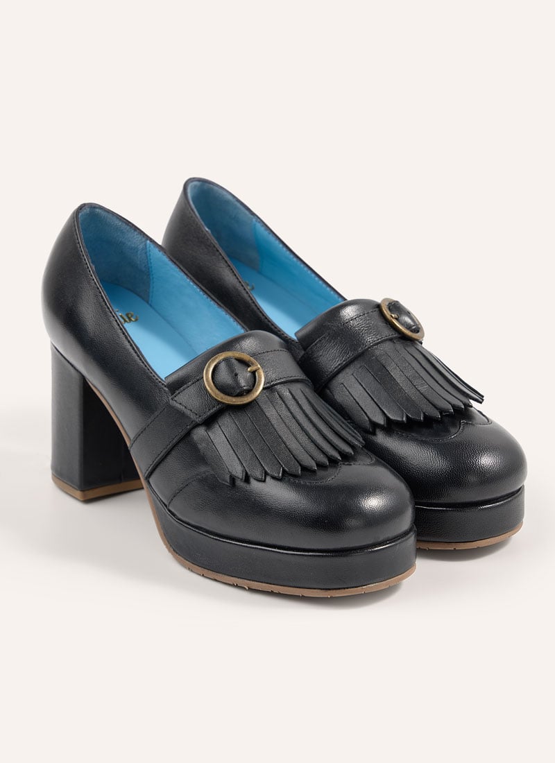 Toulouse Leather Platform Loafers - Black