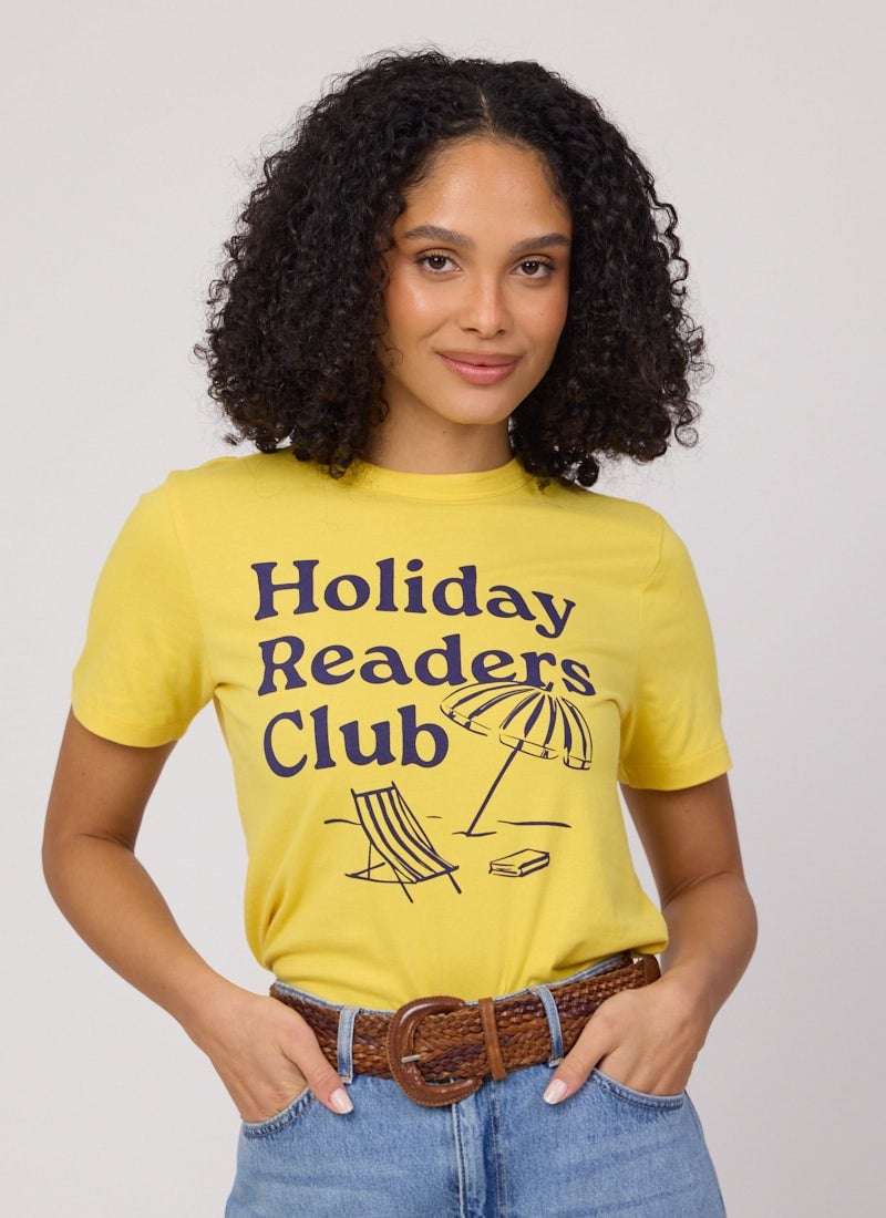 Judith Holiday ReadersClub Slogan Tee - Sustainable Organic Cotton (Yellow)