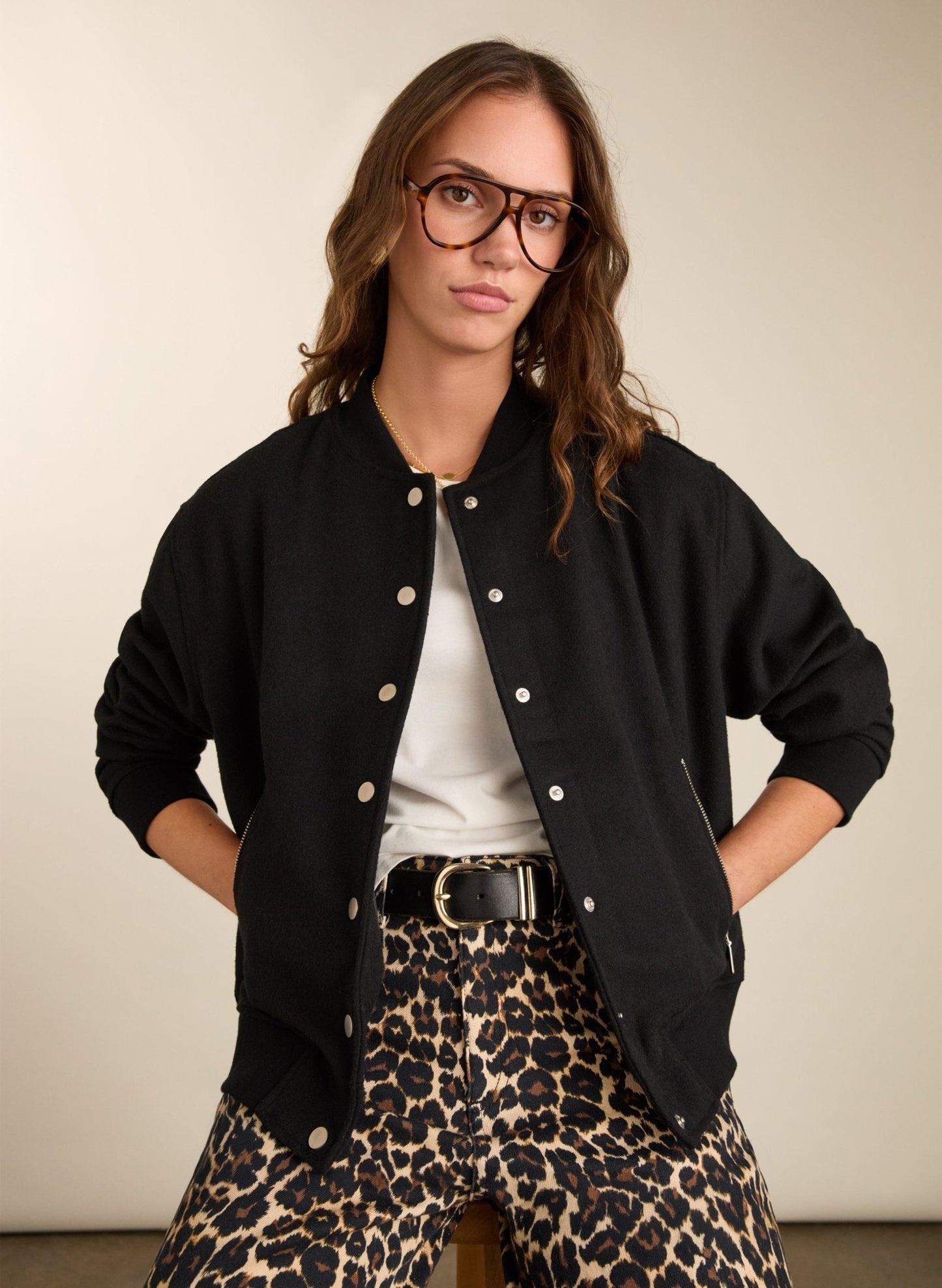 Kelsey Organic Cotton Stretch Denim Printed Barrel Jeans / Brown Leopard