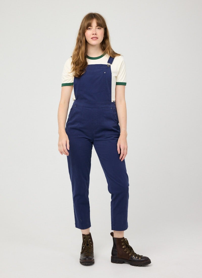 Leanne High Waist Dungarees - Navy