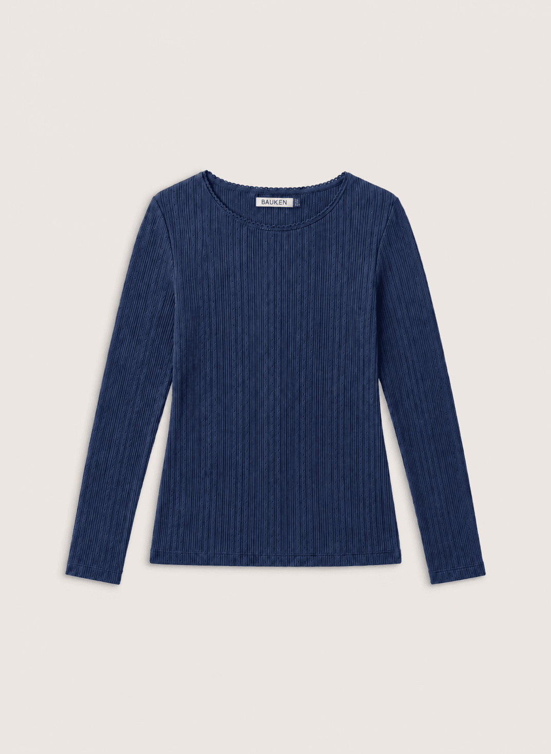 Maeva Ribbed Long Sleeve Top - Deep Indigo