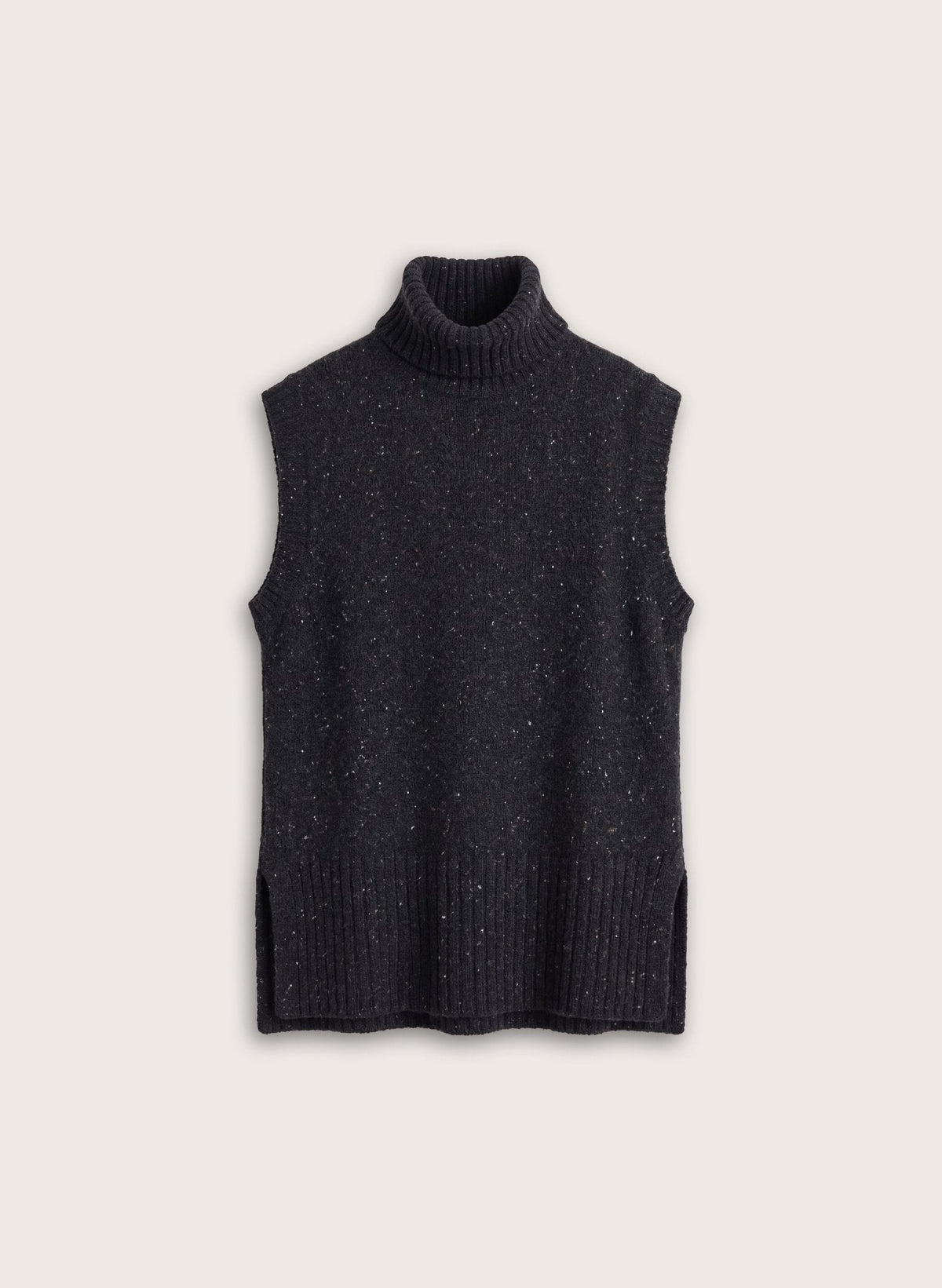 Marylin Turtleneck Knit Vest - Charcoal Marl