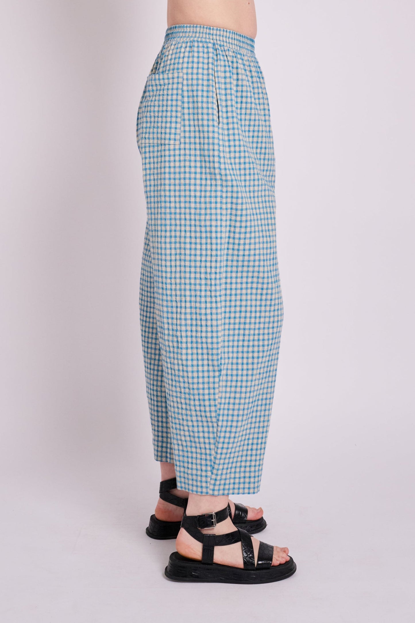 Peggy Seafoam Rustic Gingham Trousers
