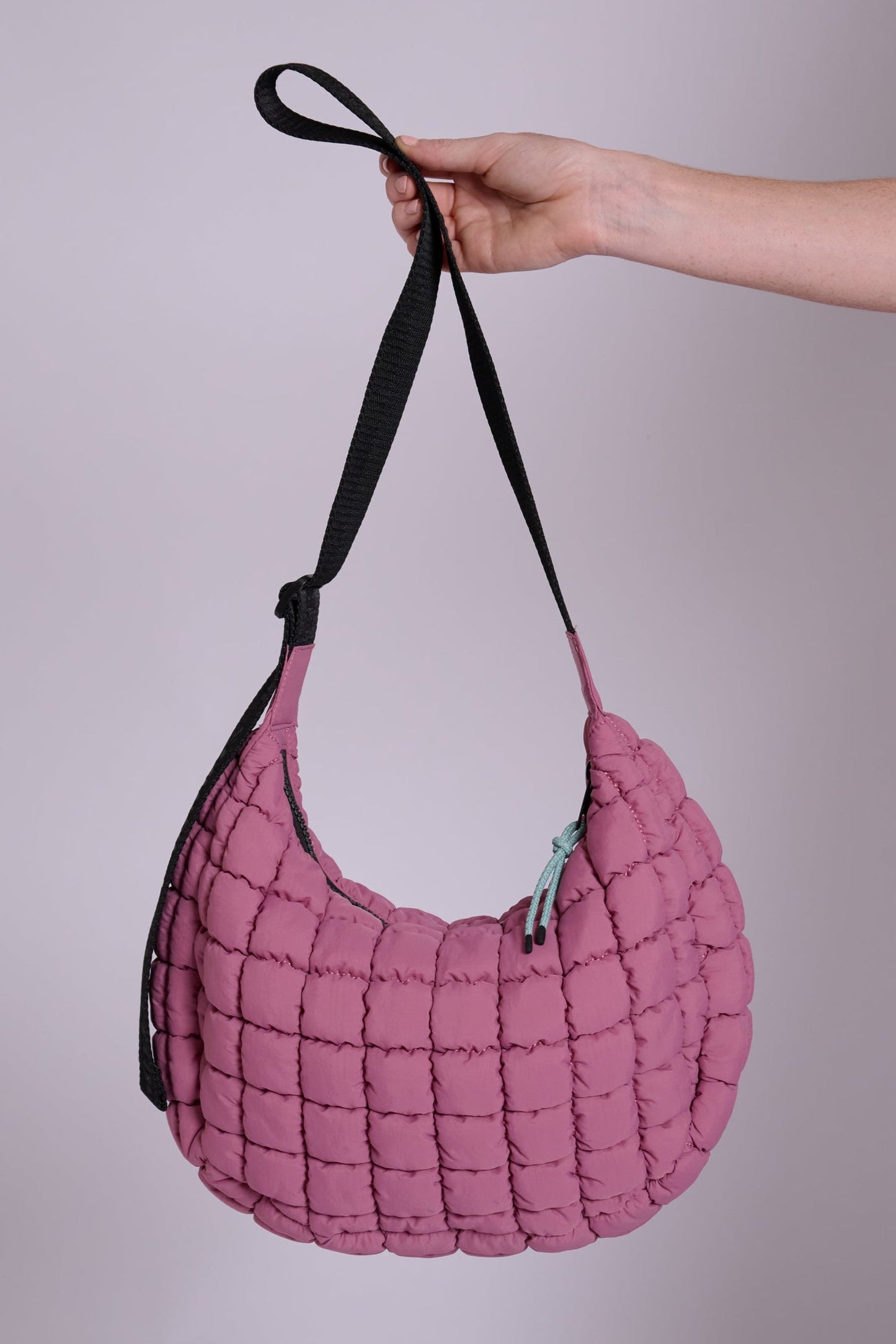 Dumpling Mulberry Quilted Crossbody Bag