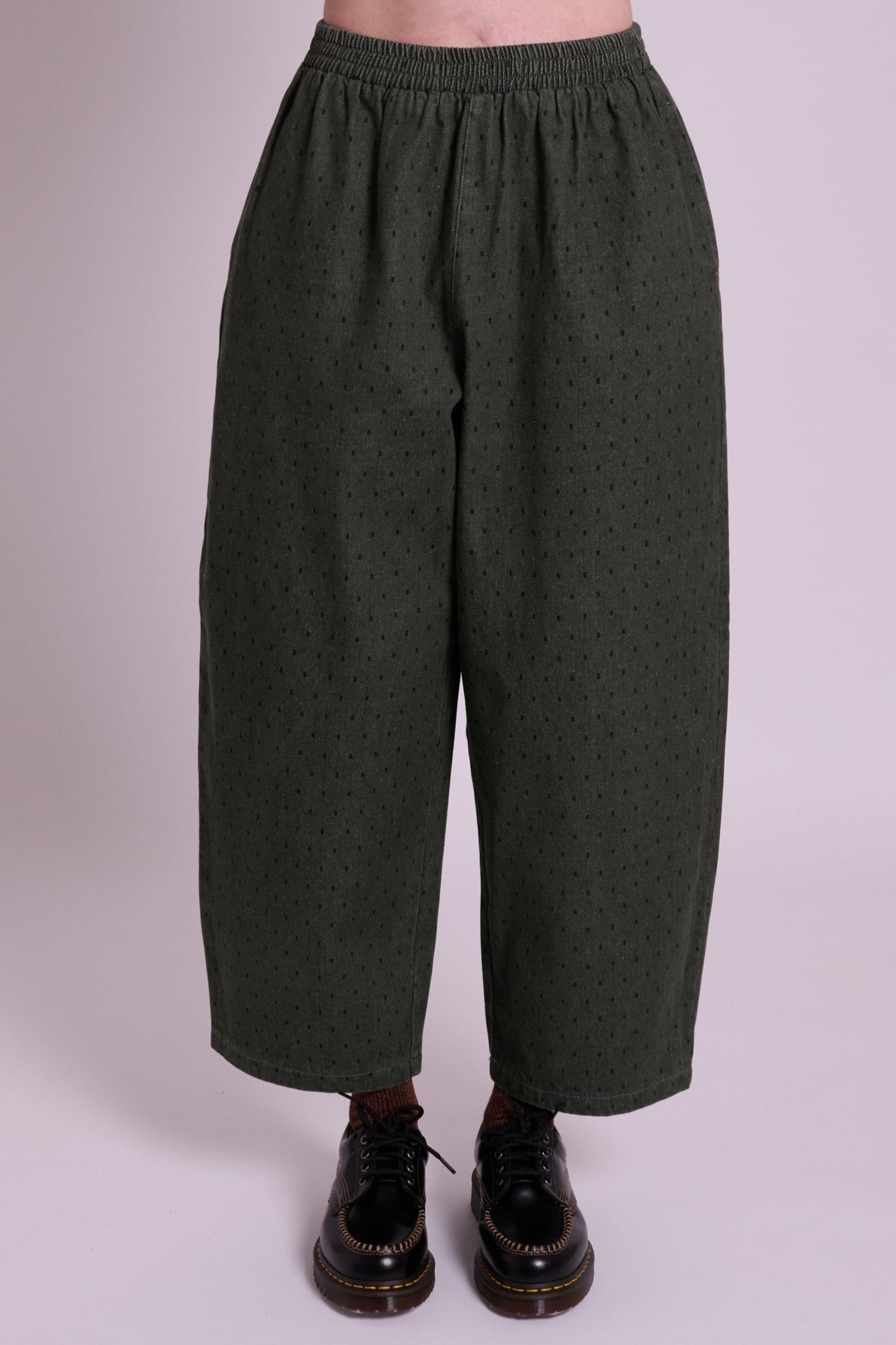 Ottie Dot Dash Olive Trousers