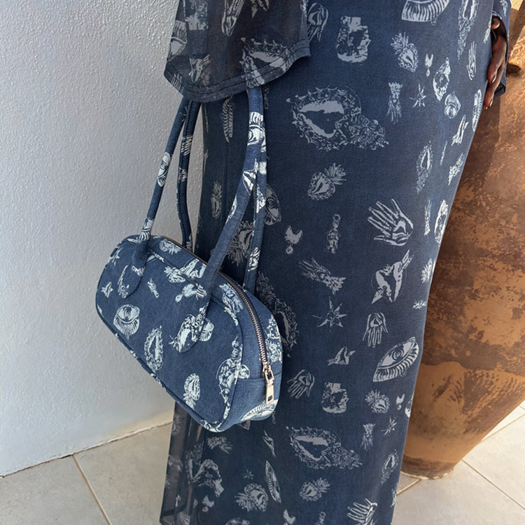 Denim Deloris Baguette Bag