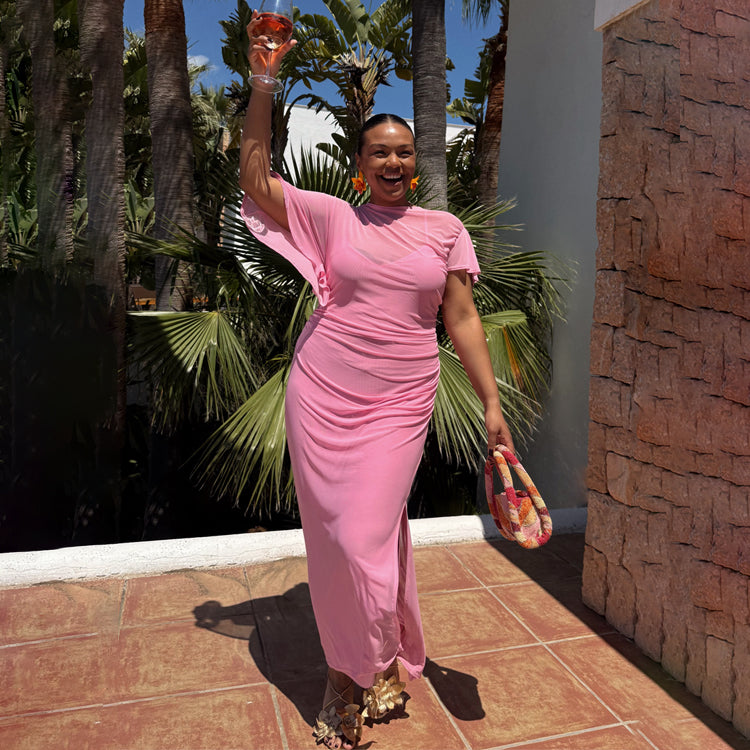 Pink Mesh Isabelle Dress