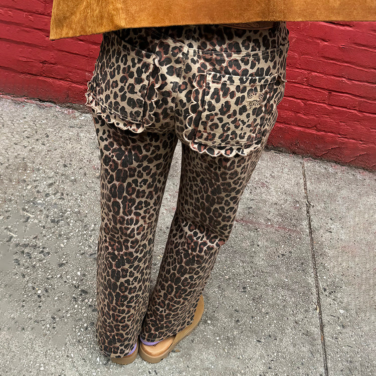 Leopard Lucia Scallop Detail Jeans