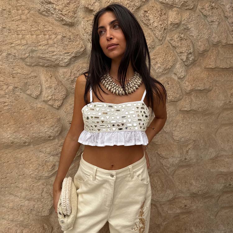 Cream Mirror Gabbi Top