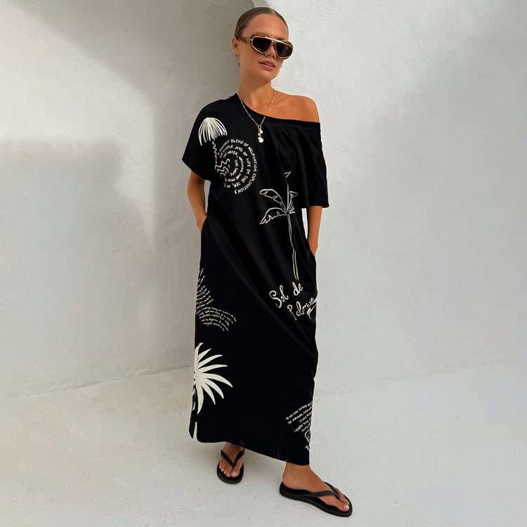 Black Palma T Shirt Dress