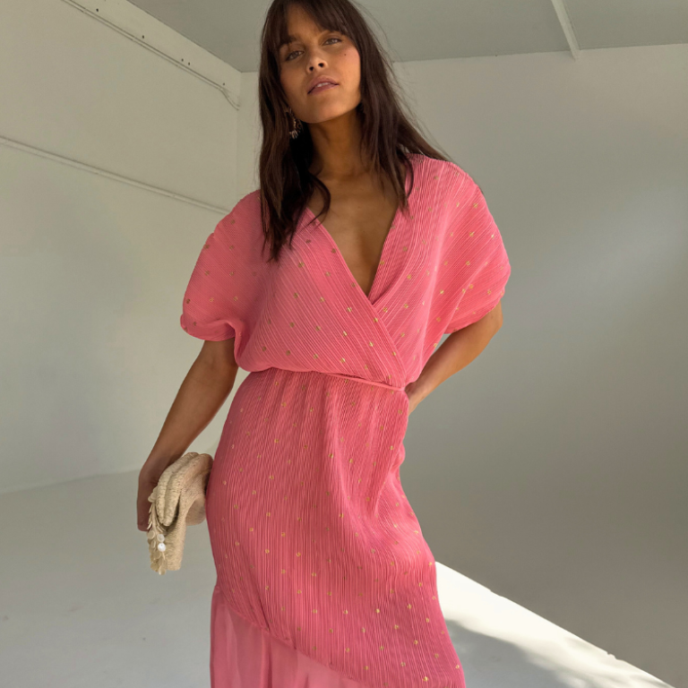 Pink Plisse Fifi Dress