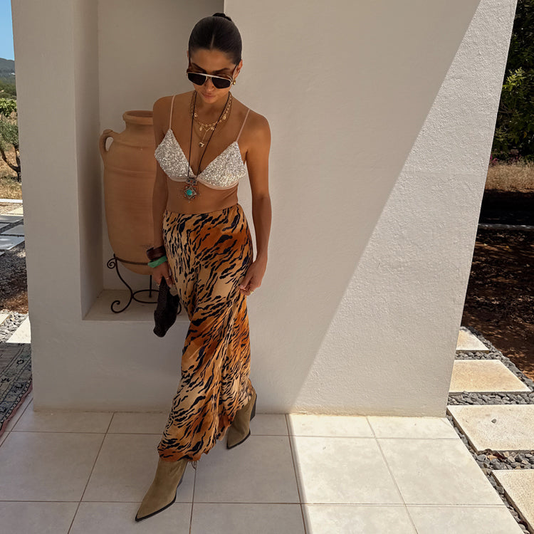 Animal Sheer Maxi Skirt