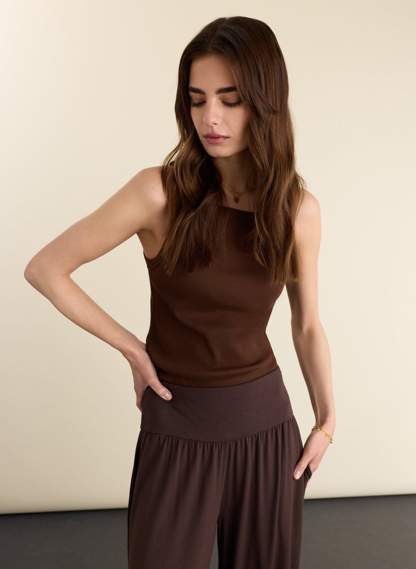 Otis Jersey Balloon Trousers - Dark Chocolate