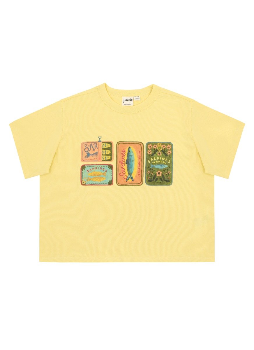 Pez Tinned Fish Boxy Fit Graphic Tee - Sustainable Organic Cotton (Yellow)
