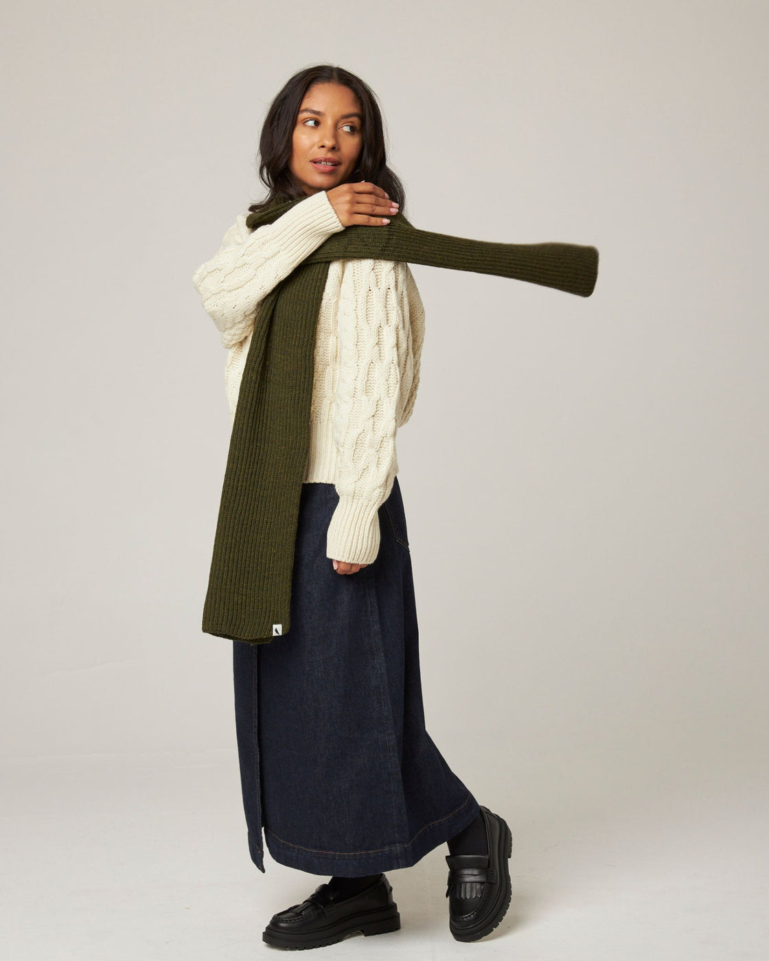 Porter Ribbed Scarf - Olive