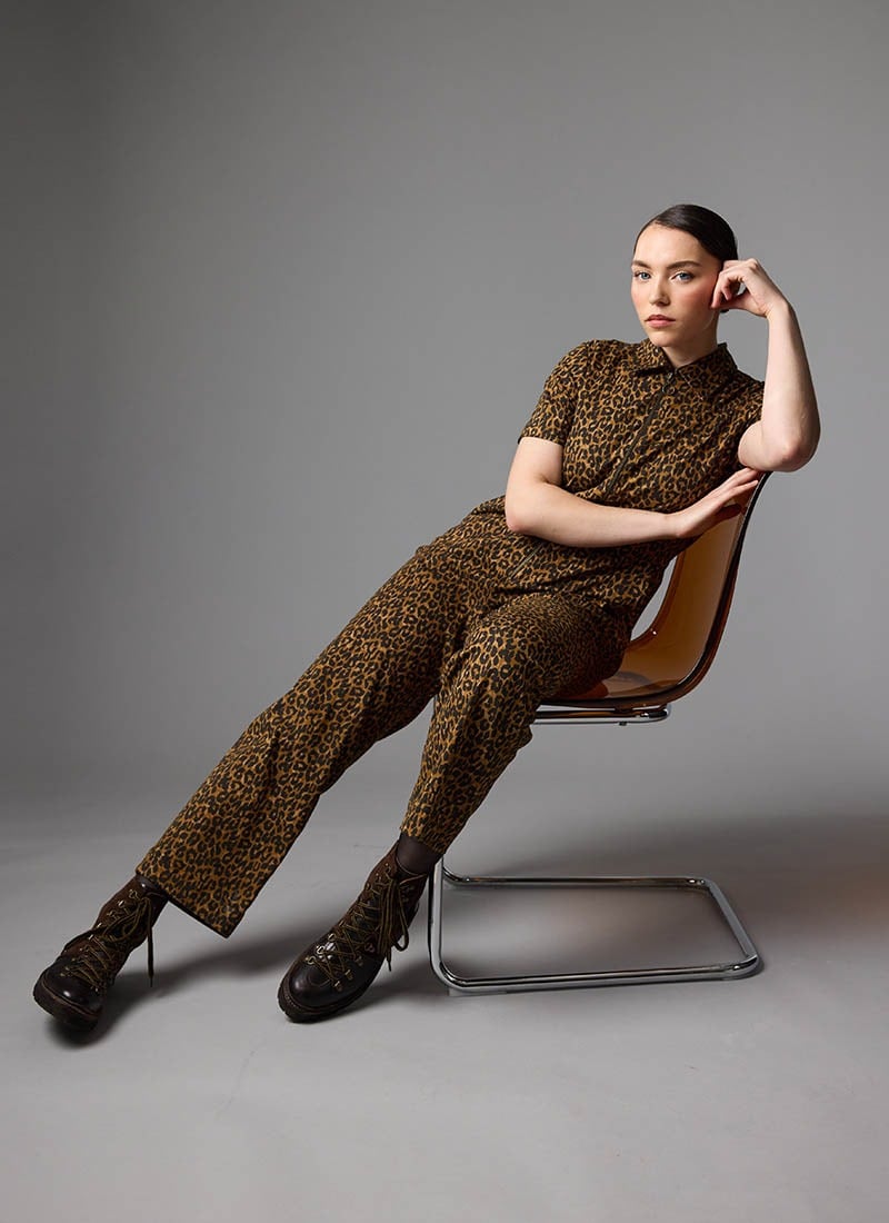 Robin Leopard Print Short Sleeve Boilersuit